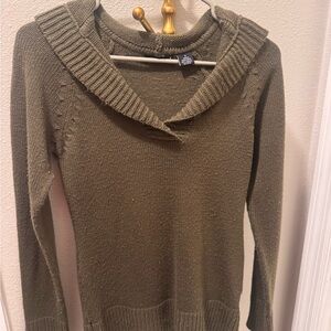 Olive Shawl Collar Women's Sweater